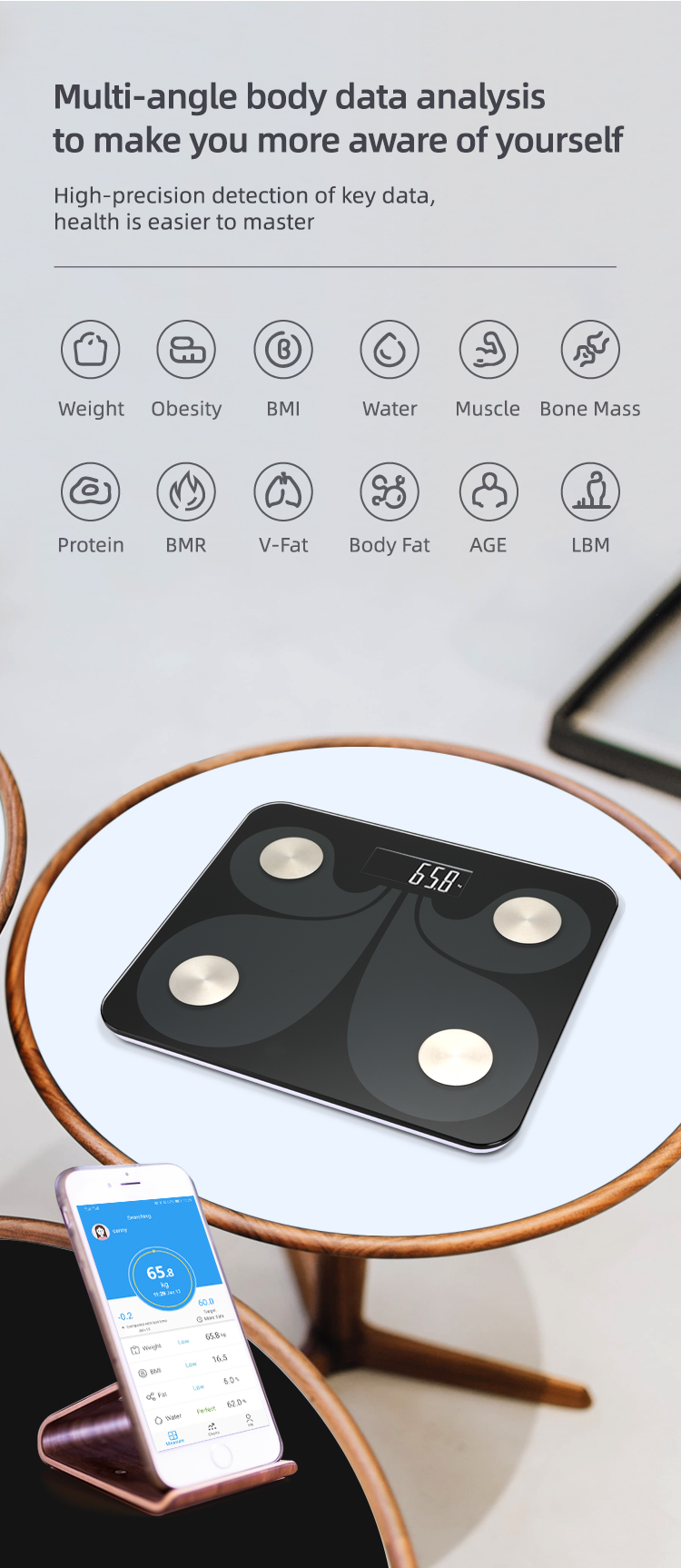 bluetooth body analysis scale